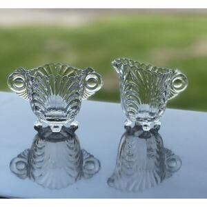 Vintage Cambridge Glass Caprice‎ Pattern Creamer & Sugar Miniature